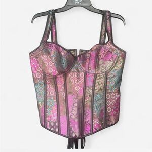 Colorful Patterned Bustier Top